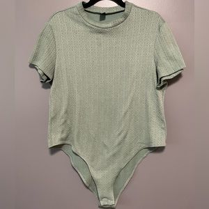 SHEIN Curve Women’s Mint Green Short Sleeve Body Suit Size 2XL